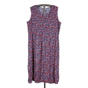 All-Over Ditsy Cherry Polka Dot Print Dress SZ 2X Lightweight Cottage Colorful